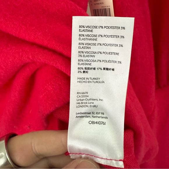 Anthropologie Puff-Sleeved Turtleneck Top Fuchsia Pink NWT - Picture 7 of 8